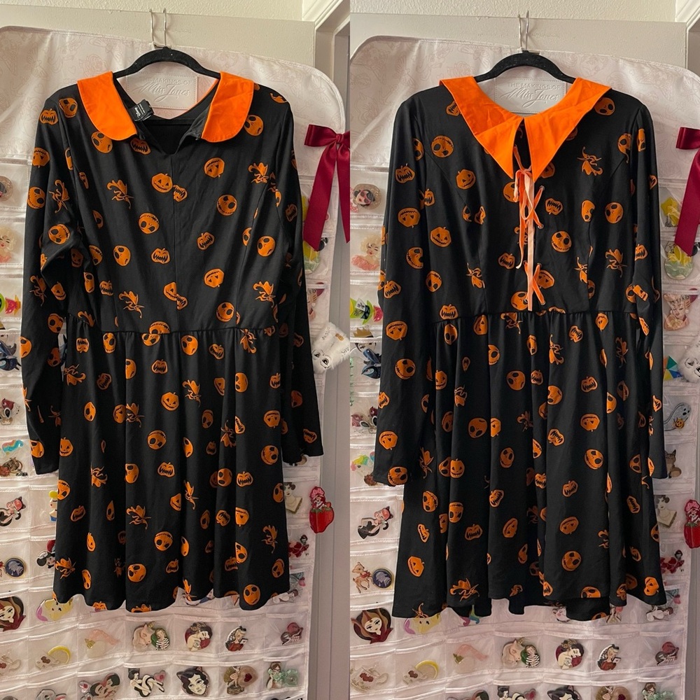 Her Universe The Nightmare Before Christmas Flocked Icons Long-Sleeve Dress - Picture 6 of 12